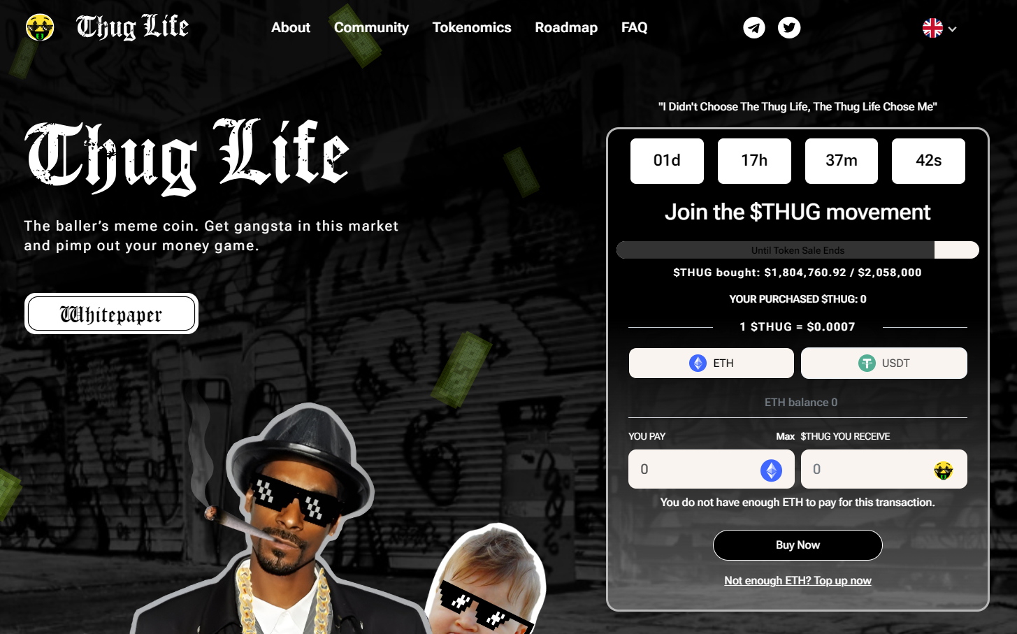 Thug Life Token Website