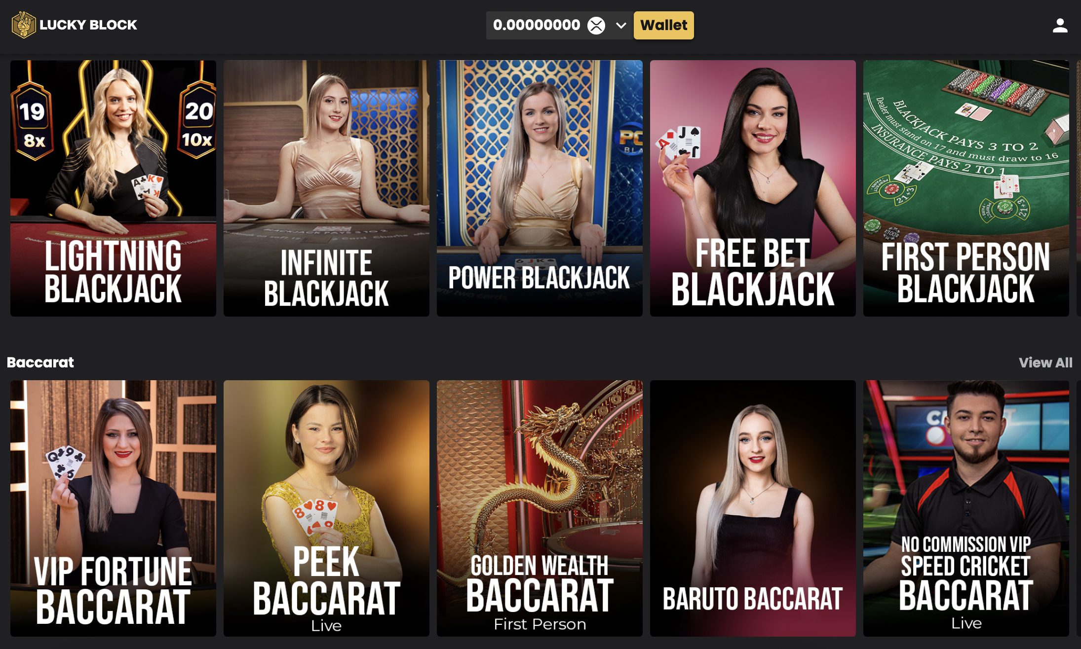 Lucky Block casino game variety