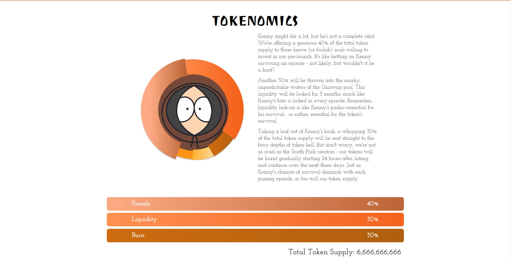 Burn Kenny Tokenomics