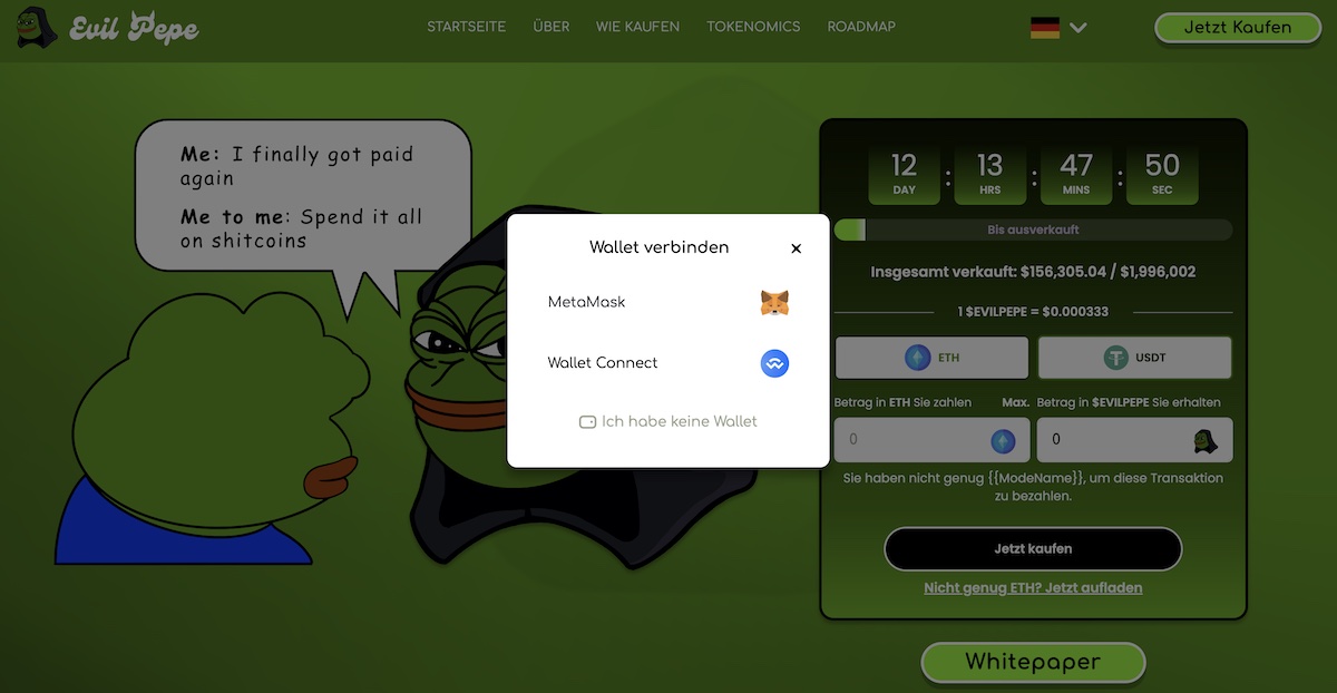Schritt 5: Wallet mit der Plattform verbinden