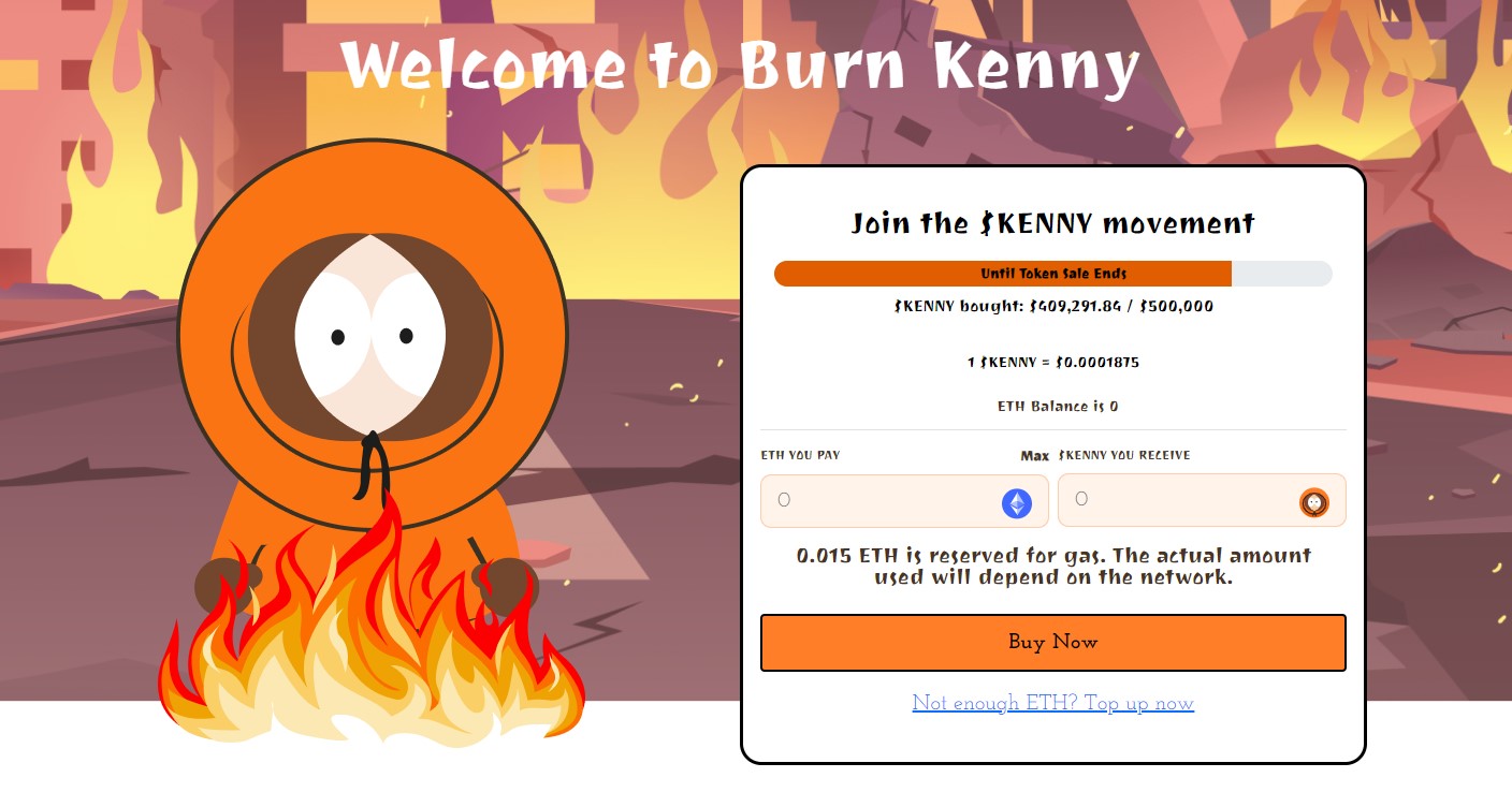 burn kenny token presale dashboard
