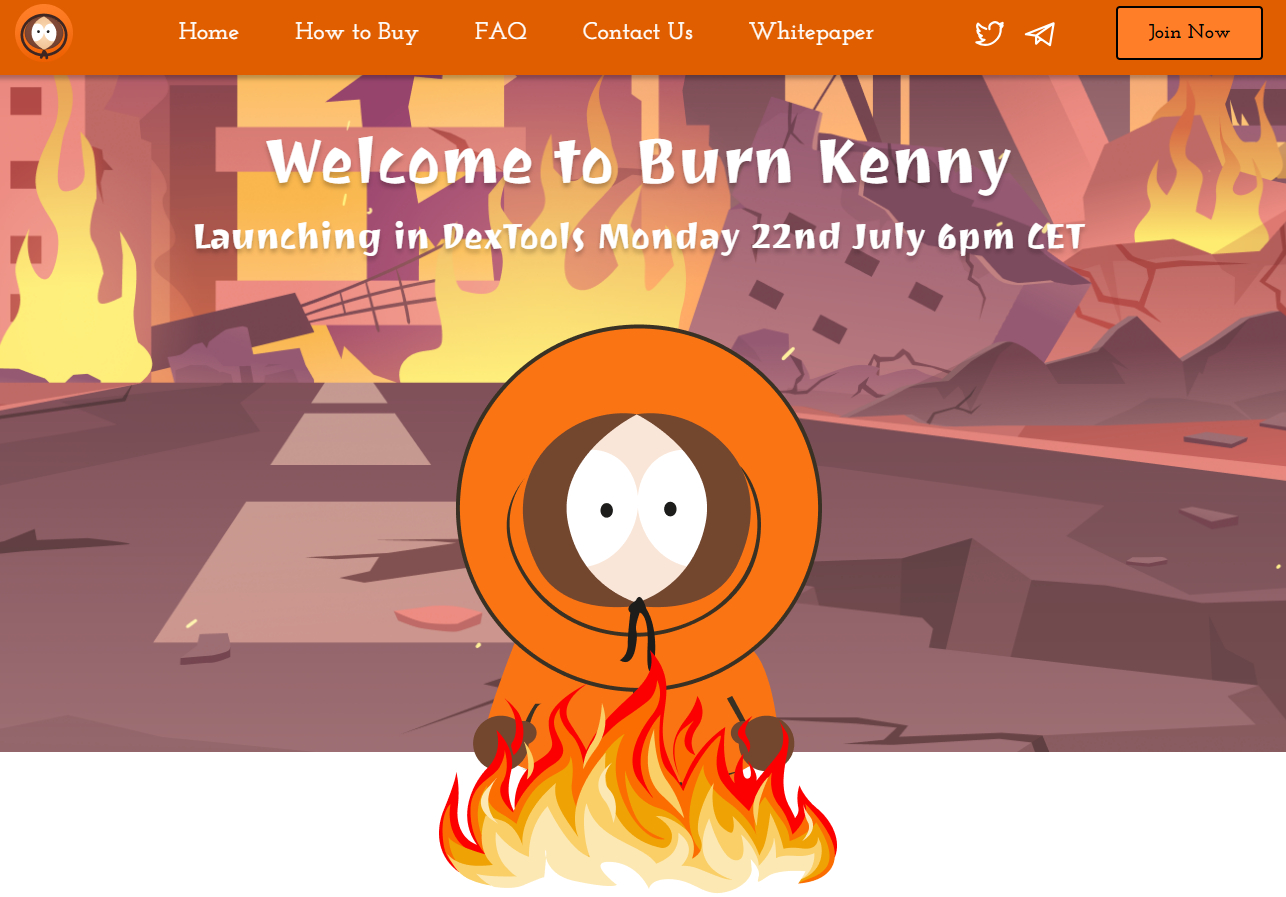 Burn Kenny Coin Website