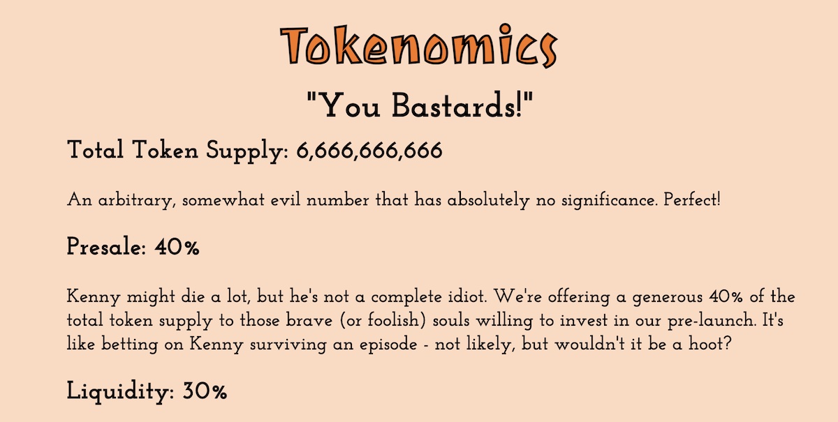Burn Kenny Tokenomics