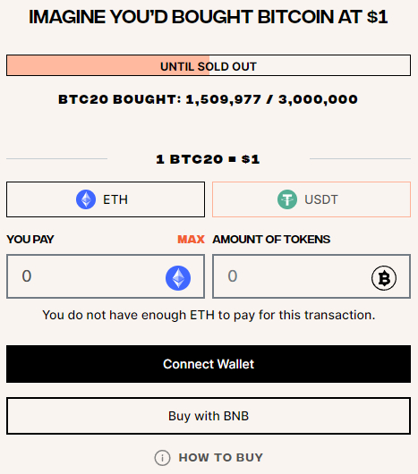 BTC20 crypto presale