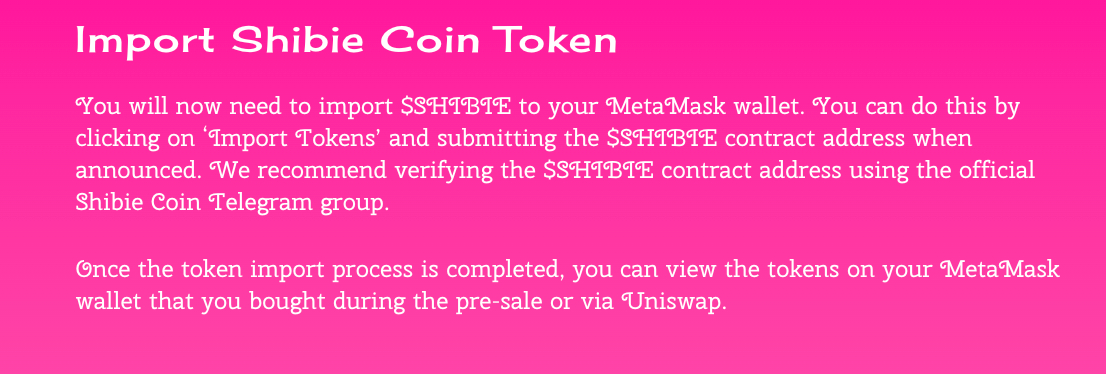 How to withdraw Shibie tokens to your wallet