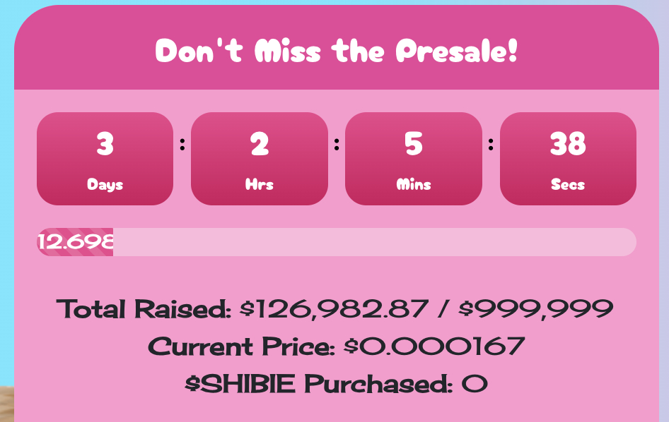 Shibie presale