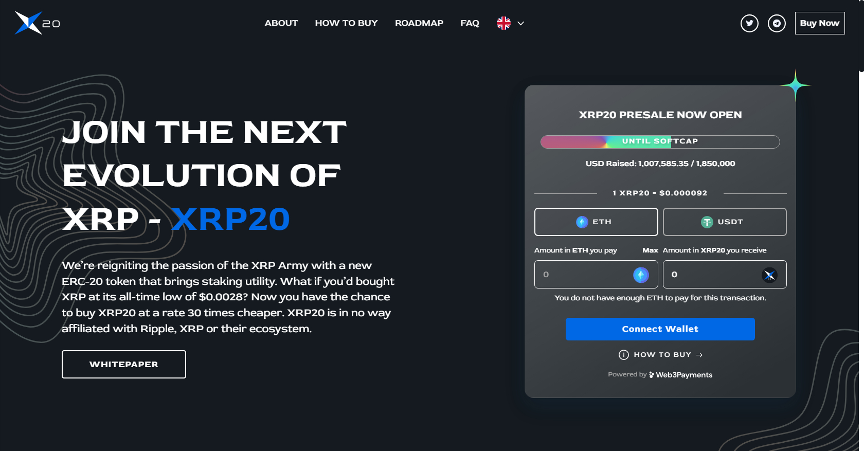 XRP20 Presale Homepage
