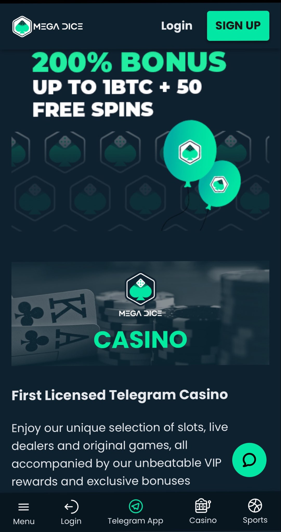 mega dice casino - mobile app