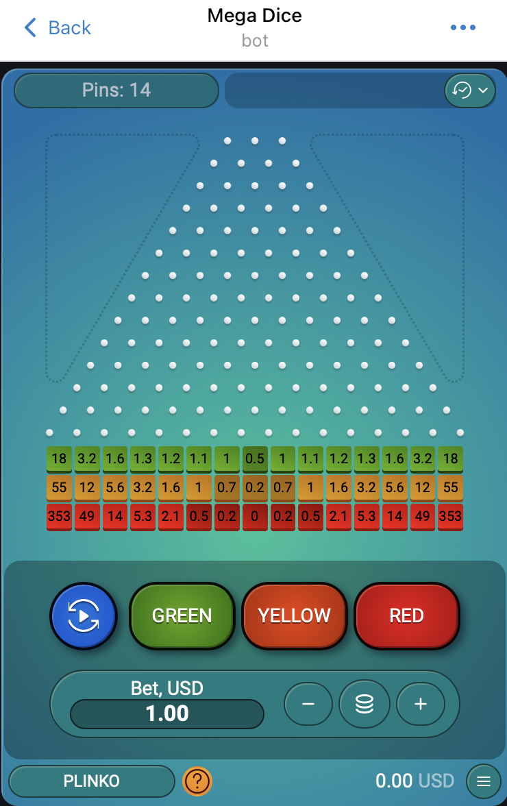 Mega dice plinko game