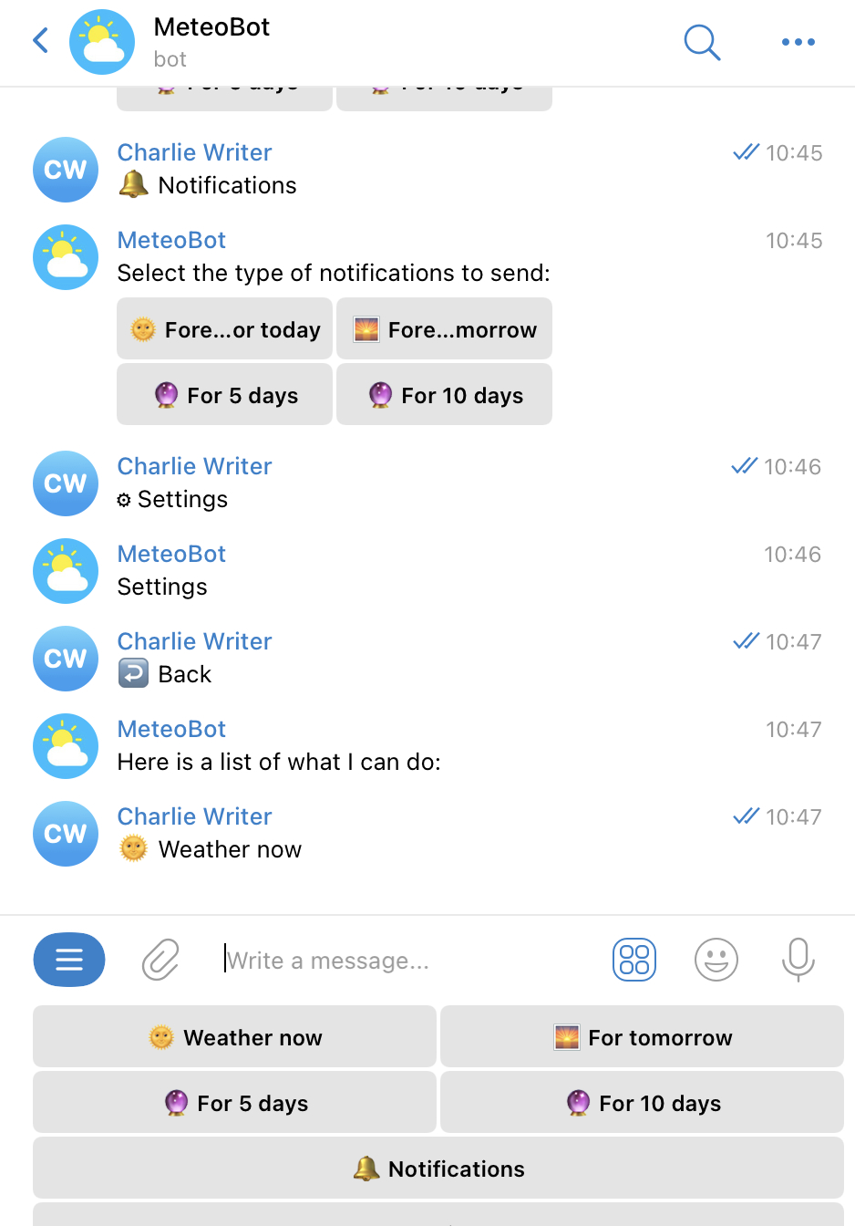 Weathersbot Telegram bot