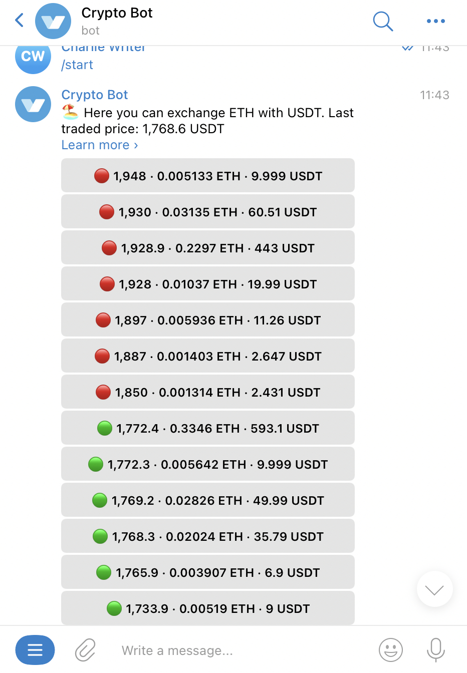 Crypto Bot cryptocurrency exchange