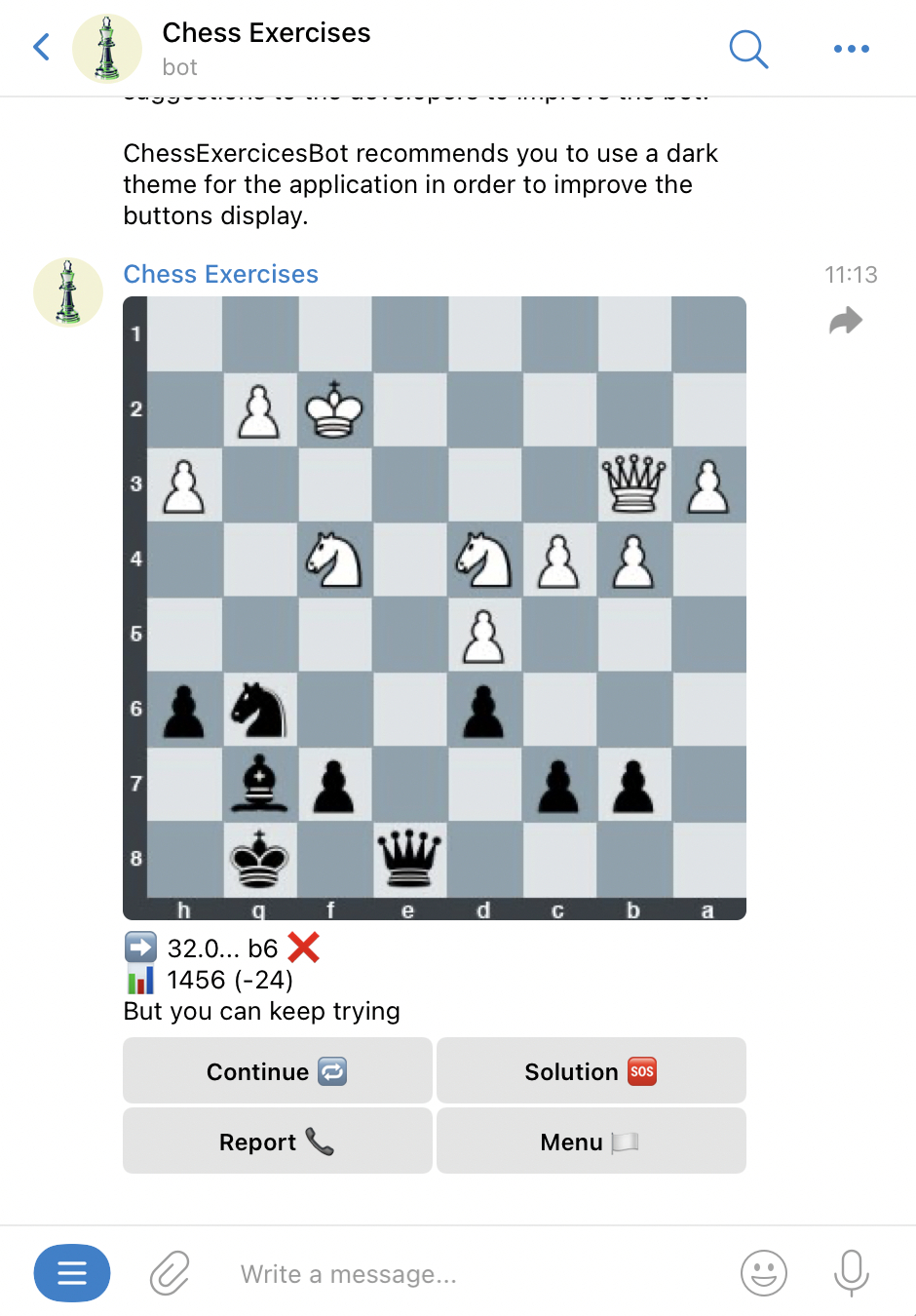 Chess Exercises chess bot