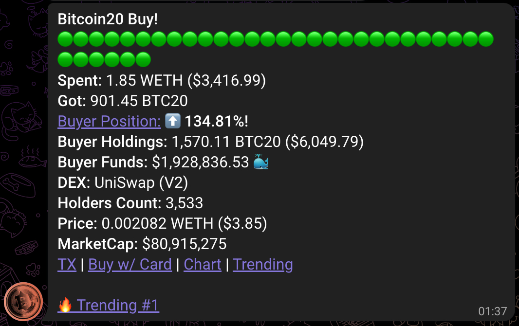 The &quot;whales&quot;  buy BTC20 aiming for $1 billion market cap