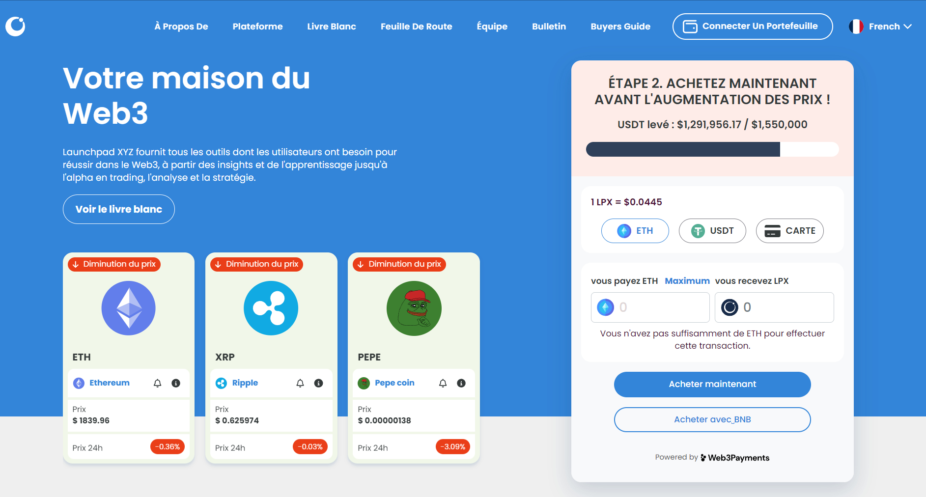 Launchpad XYZ Token LPX Prévente