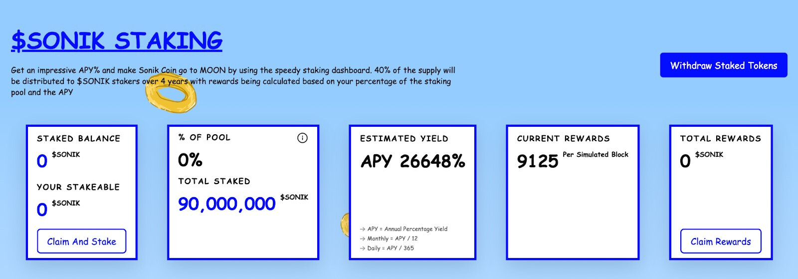 sonik staking APY%