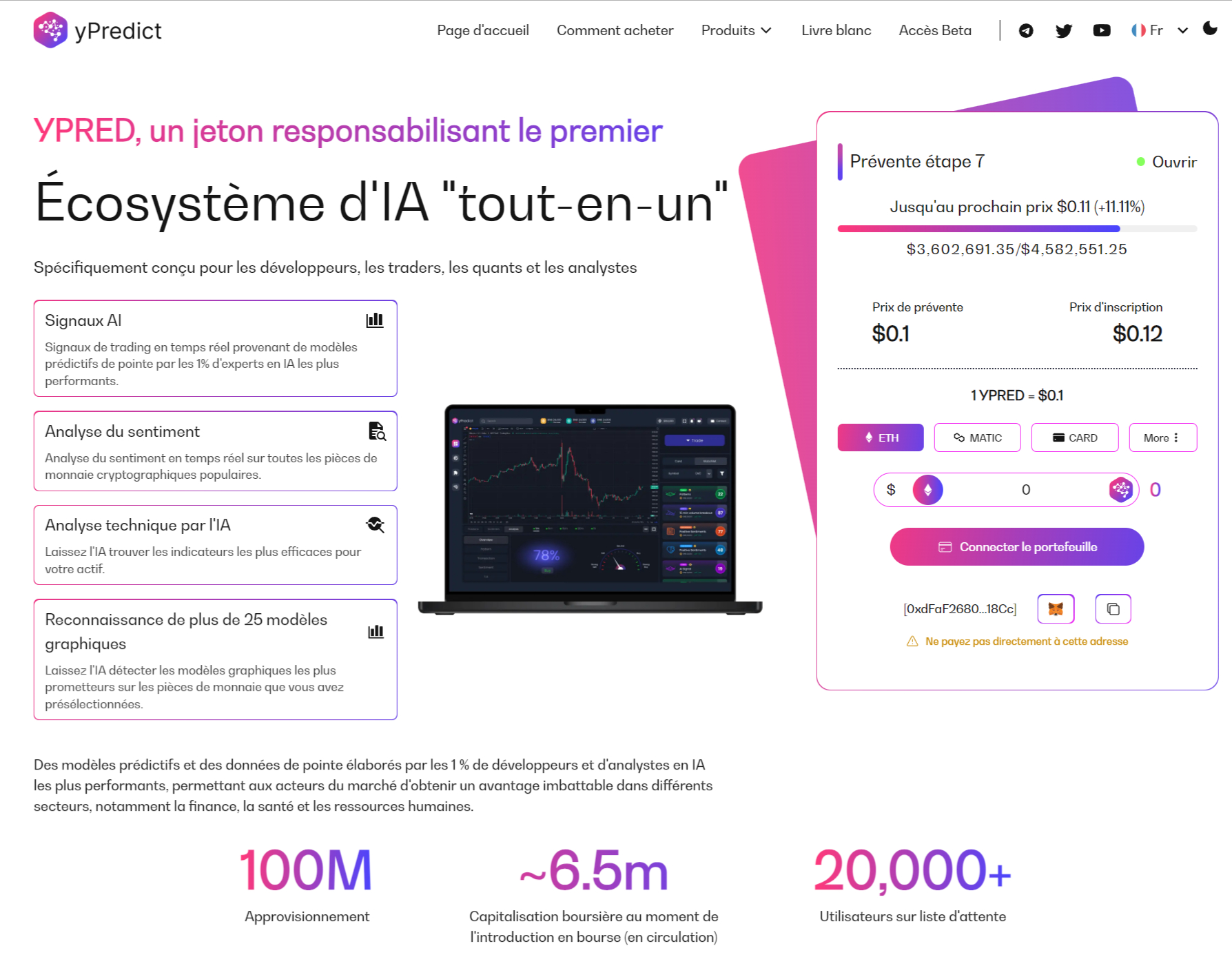 Prévente Token YPRED de yPredict 2023