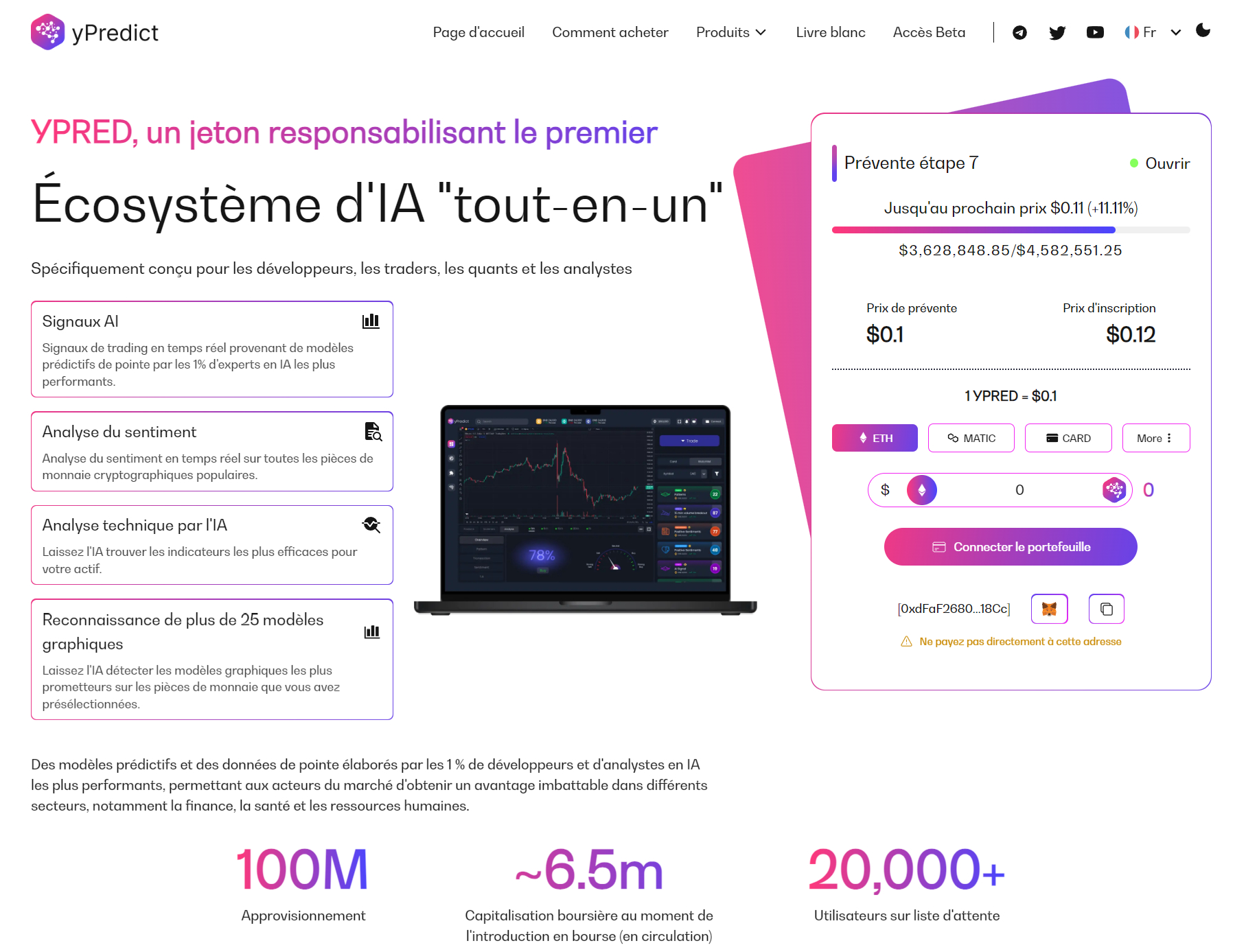Prévente token 2023 ypredict ypred
