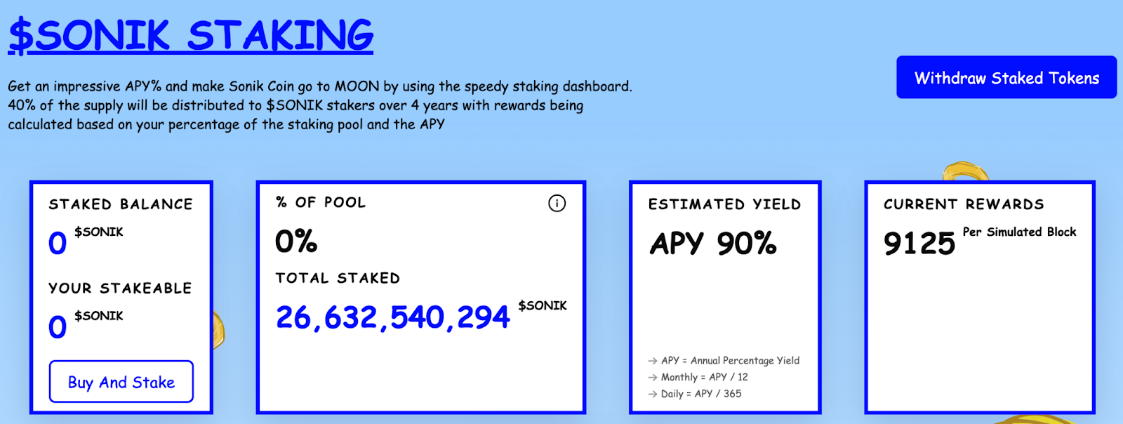 Staking dashboard sonik