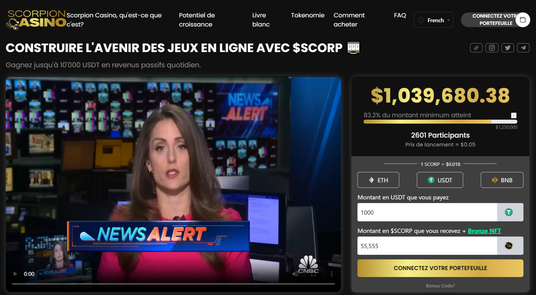 Scorpion Casino Prévente 2023 Crypto