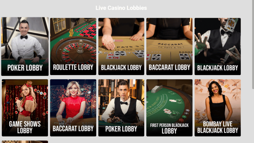Live casino gaming lobbies