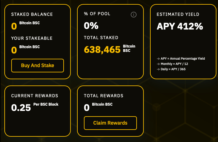 Bitcoin BSC Staking