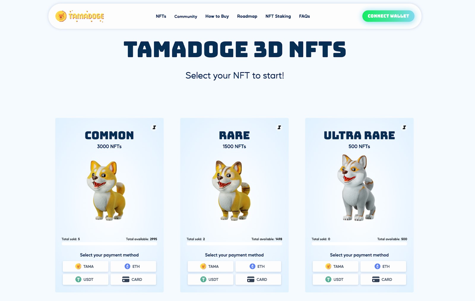 Tamadoge 3D NFTS