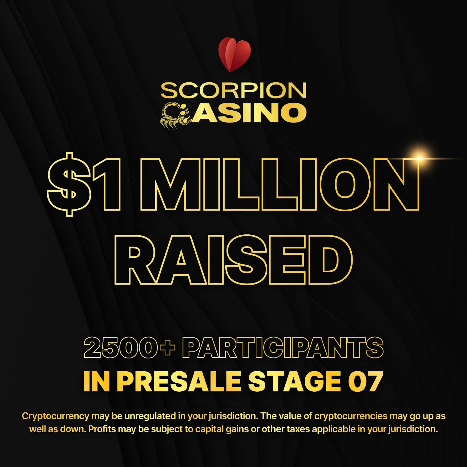 Scorpion Casino Objectif de la prévente 2 millions de dollars