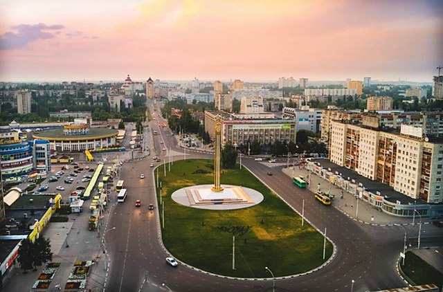 Victory Square in Lipetsk, Western Russia.