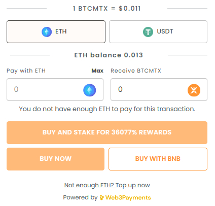 Buy BTCMTX tokens