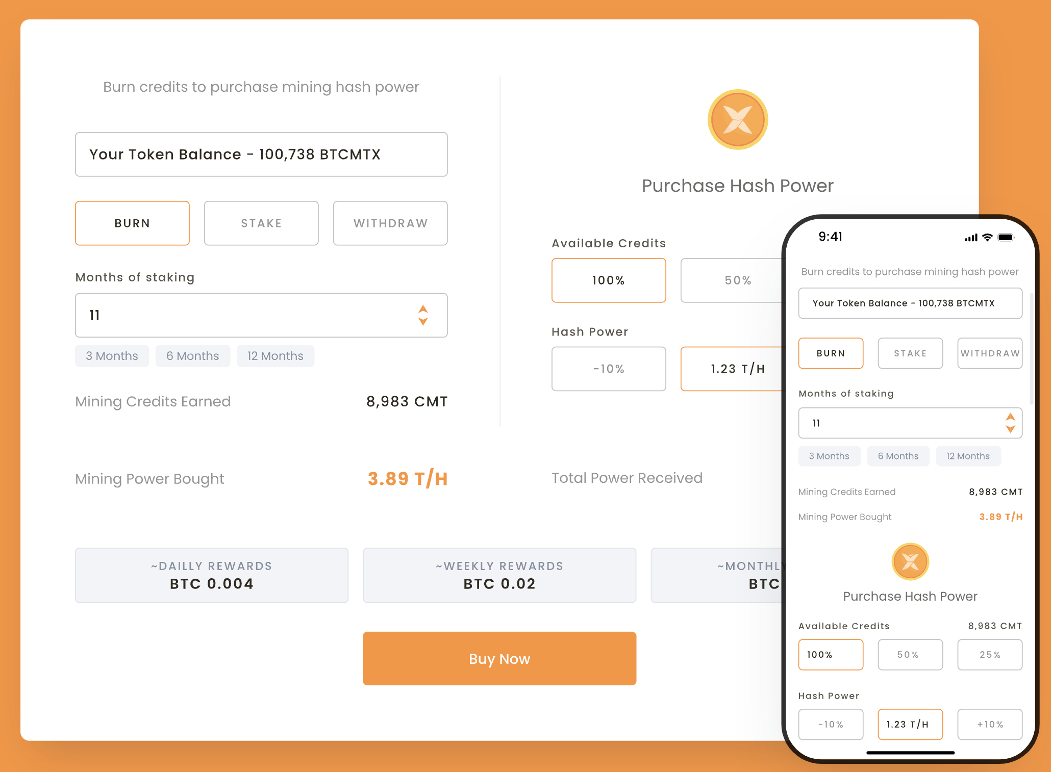 Bitcoin-Minetrix-Stake-To-Mine-Dashboard