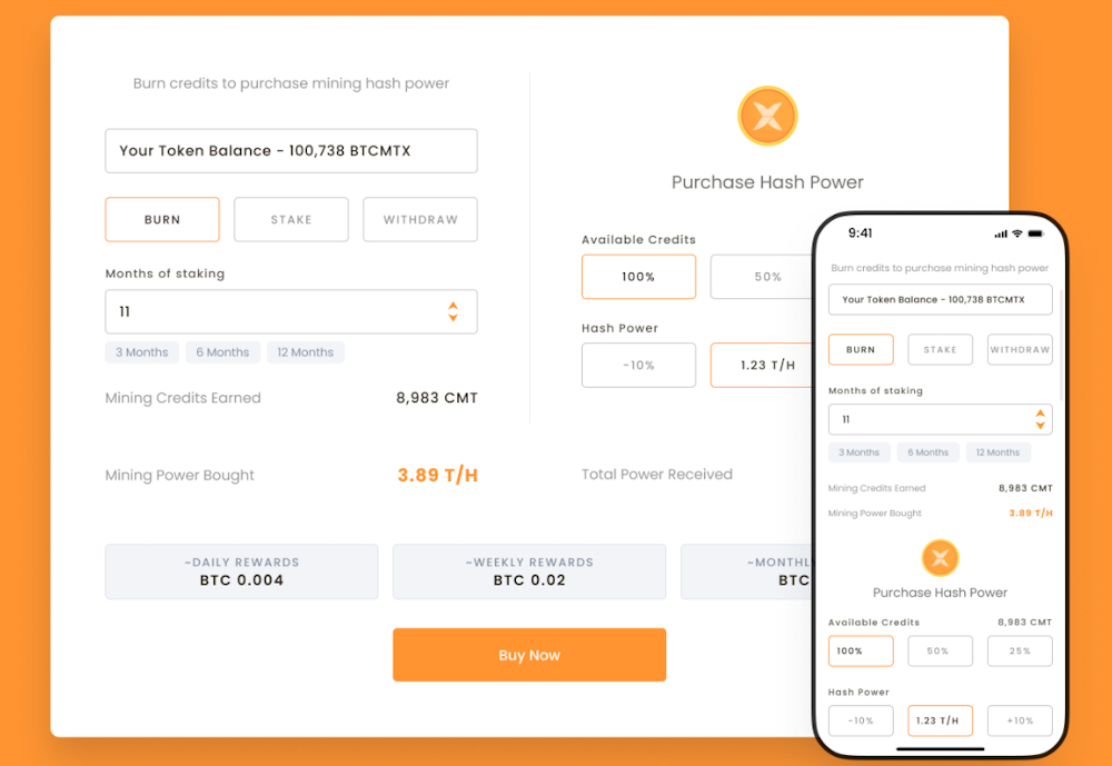 Bitcoin Minetrix mining hash power purchase