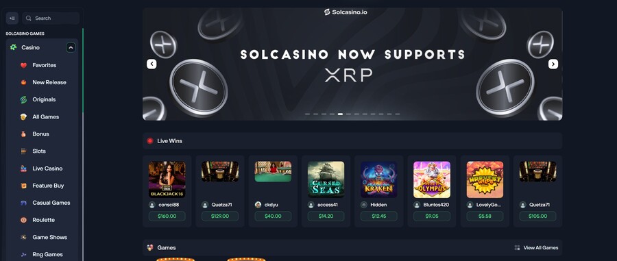 Solcasino crypto gambling site