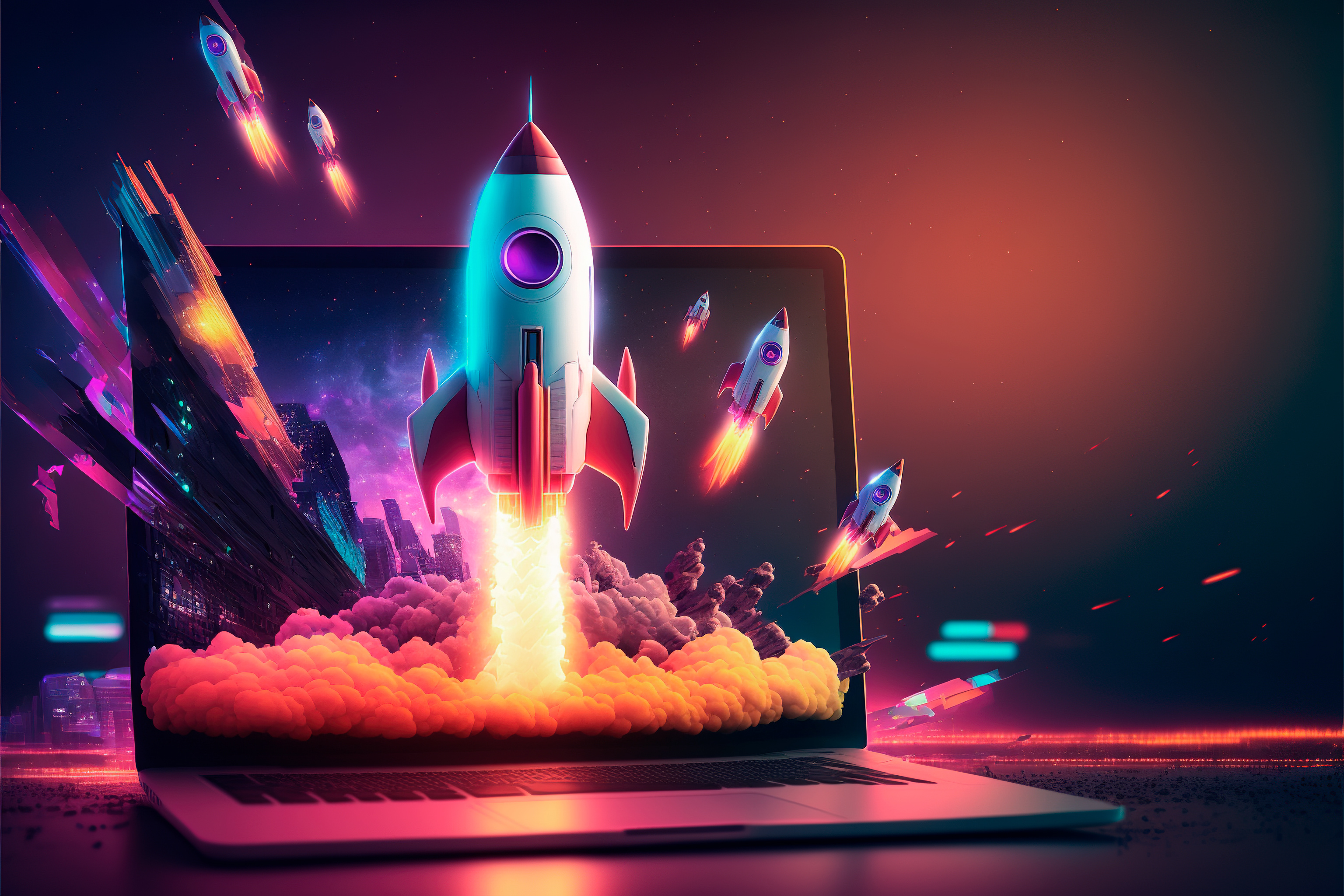 Image of a rocket launching, similar to cryptocurrency investments launch in price.