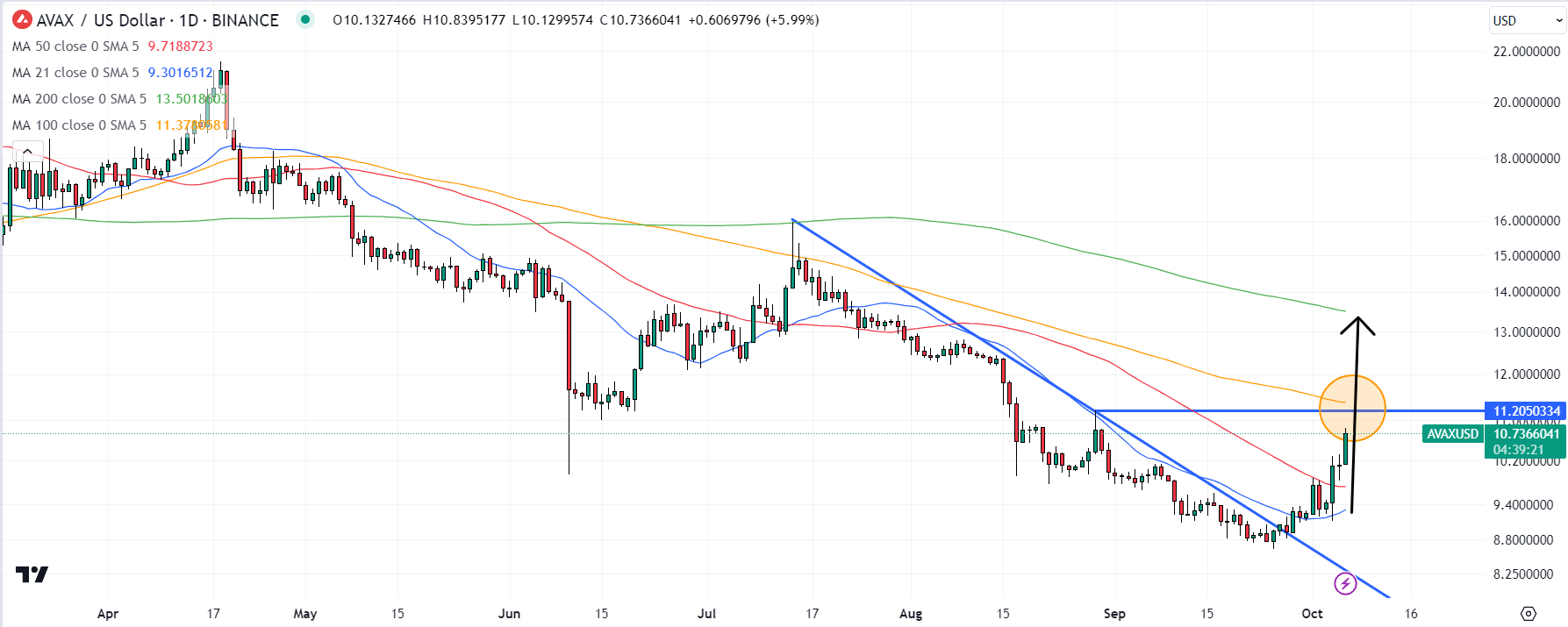 AVAX/USD 차트 / 출처: TradingView