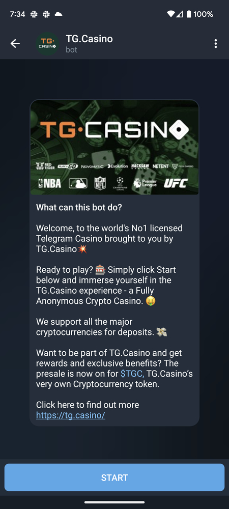 TG Casino Telegram bot
