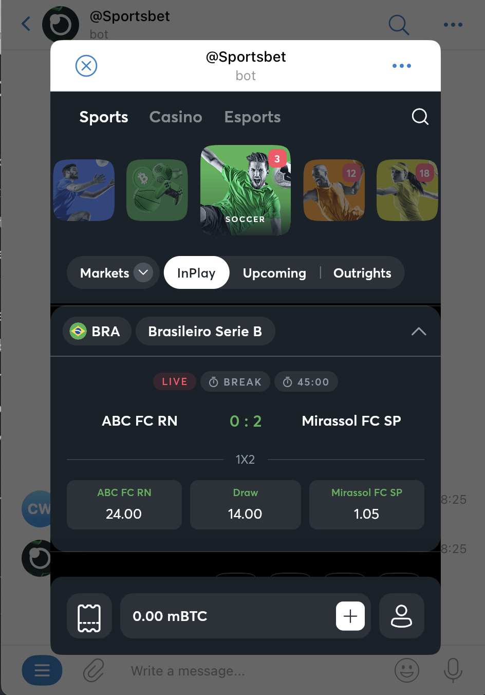 Sportsbet Telegram gambling