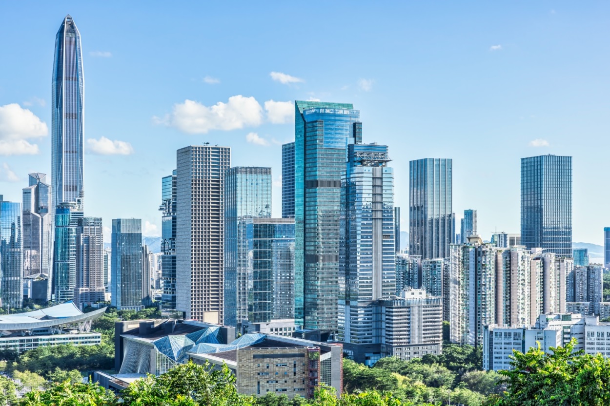 Downtown Shenzhen, China.