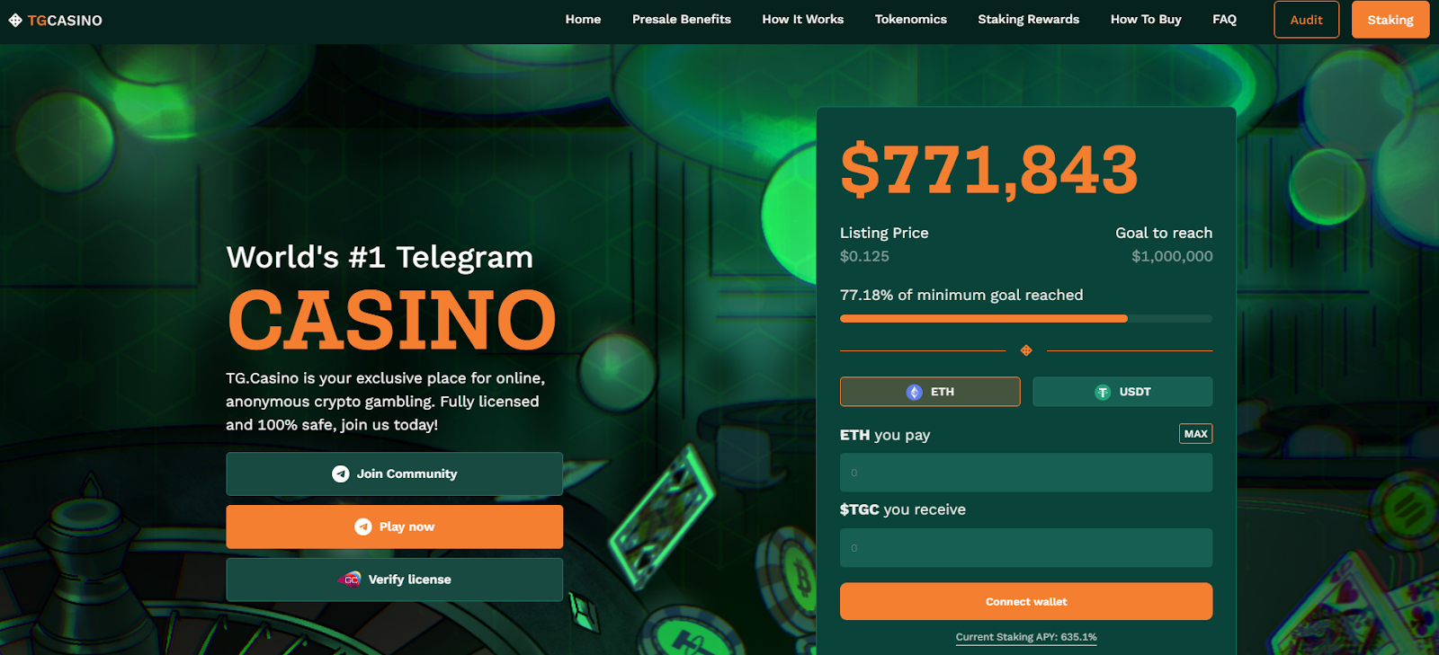 Best Telegram Crypto Casino TG.Casino Announces $TGC Integration And 25% Cashback Paid Out Weekly, Presale Surges Towards $800,000