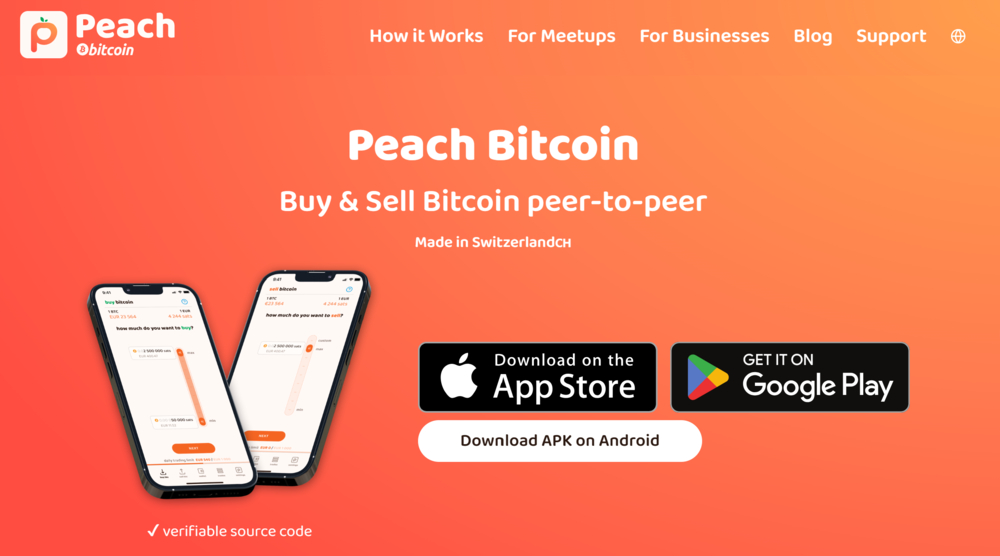 Peach Bitcoin website