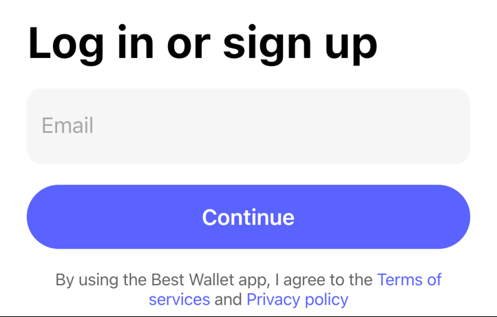 Best Wallet sign up