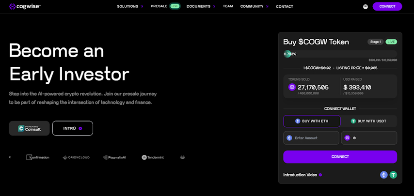 Cogwise Presale Gathering Pace As Project Looks To Lead AI Revolution In Crypto