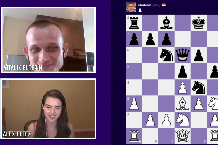 Ethereum König Buterin verliert Live Showdown gegen Twitch Schachkönigin