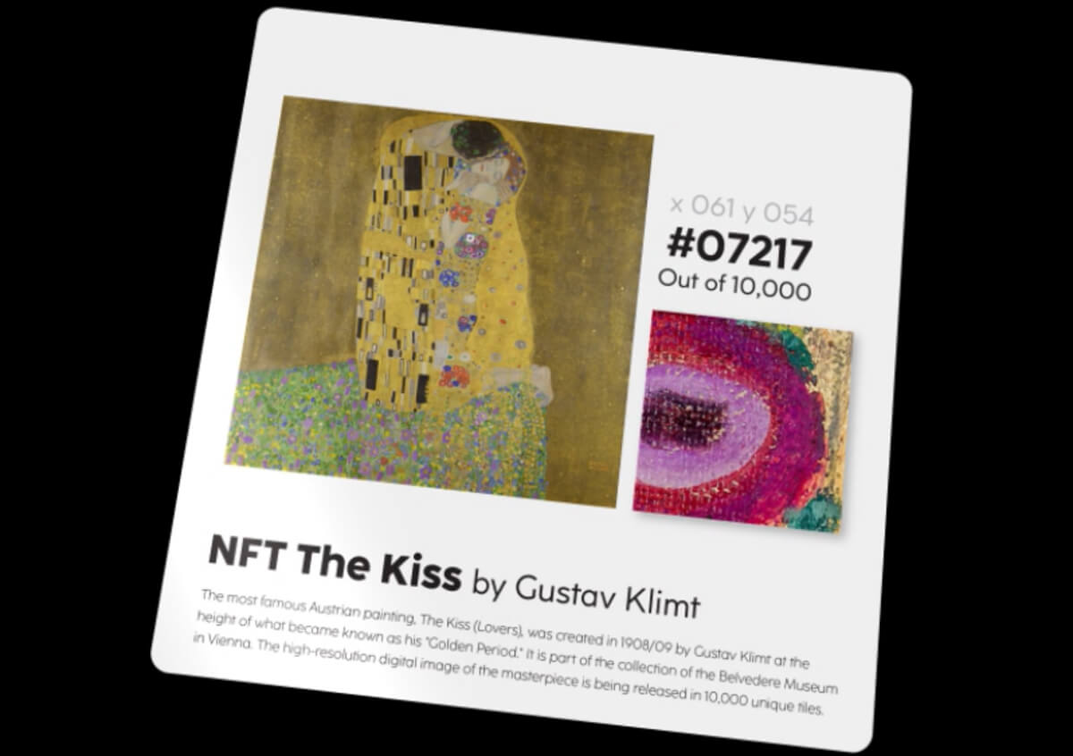 «Поцелуй» Густава Климта продается в виде 10 000 NFT