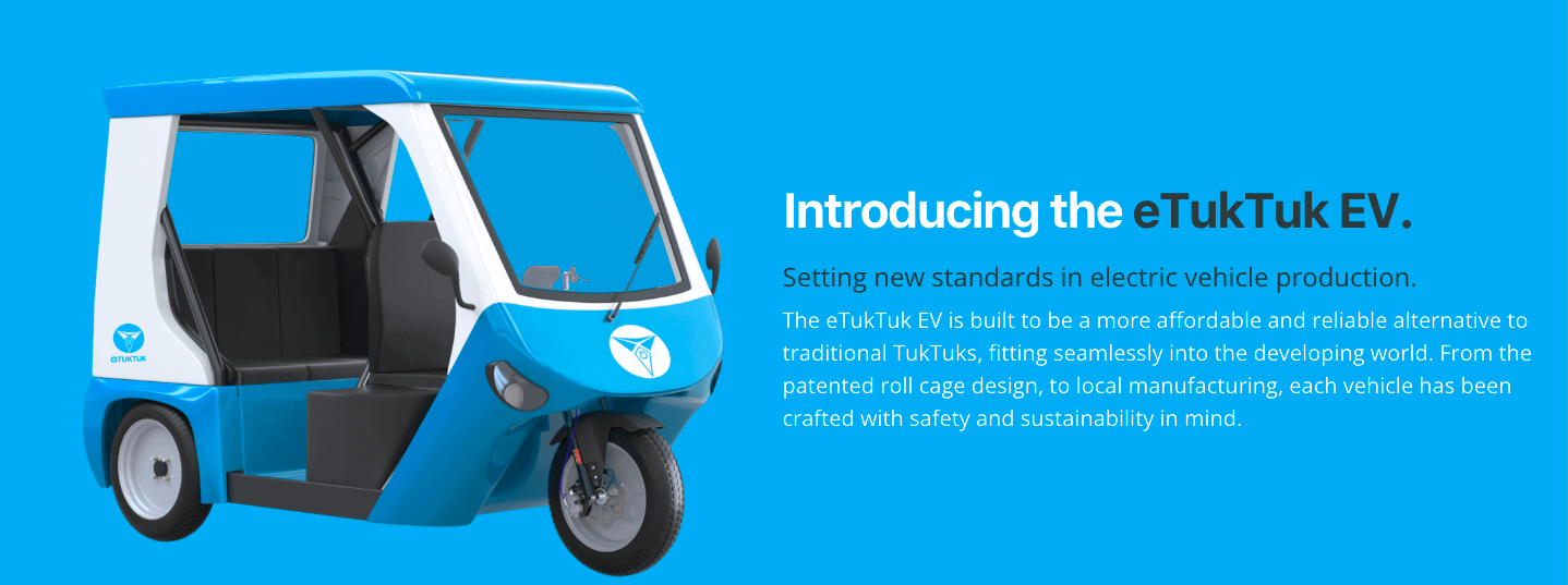 eTukTuk electric vehicles presale