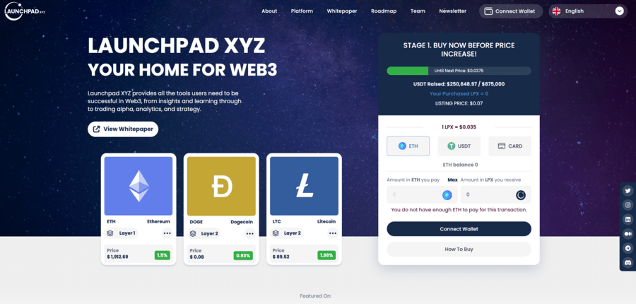Launchpad XYZ token presale