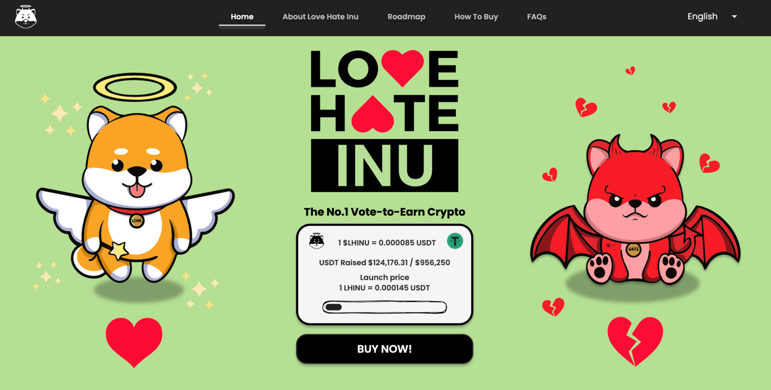 Love Hate Inu forsalg hjemmeside
