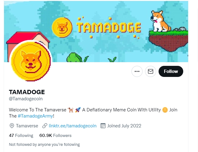 tamadoge twitter account