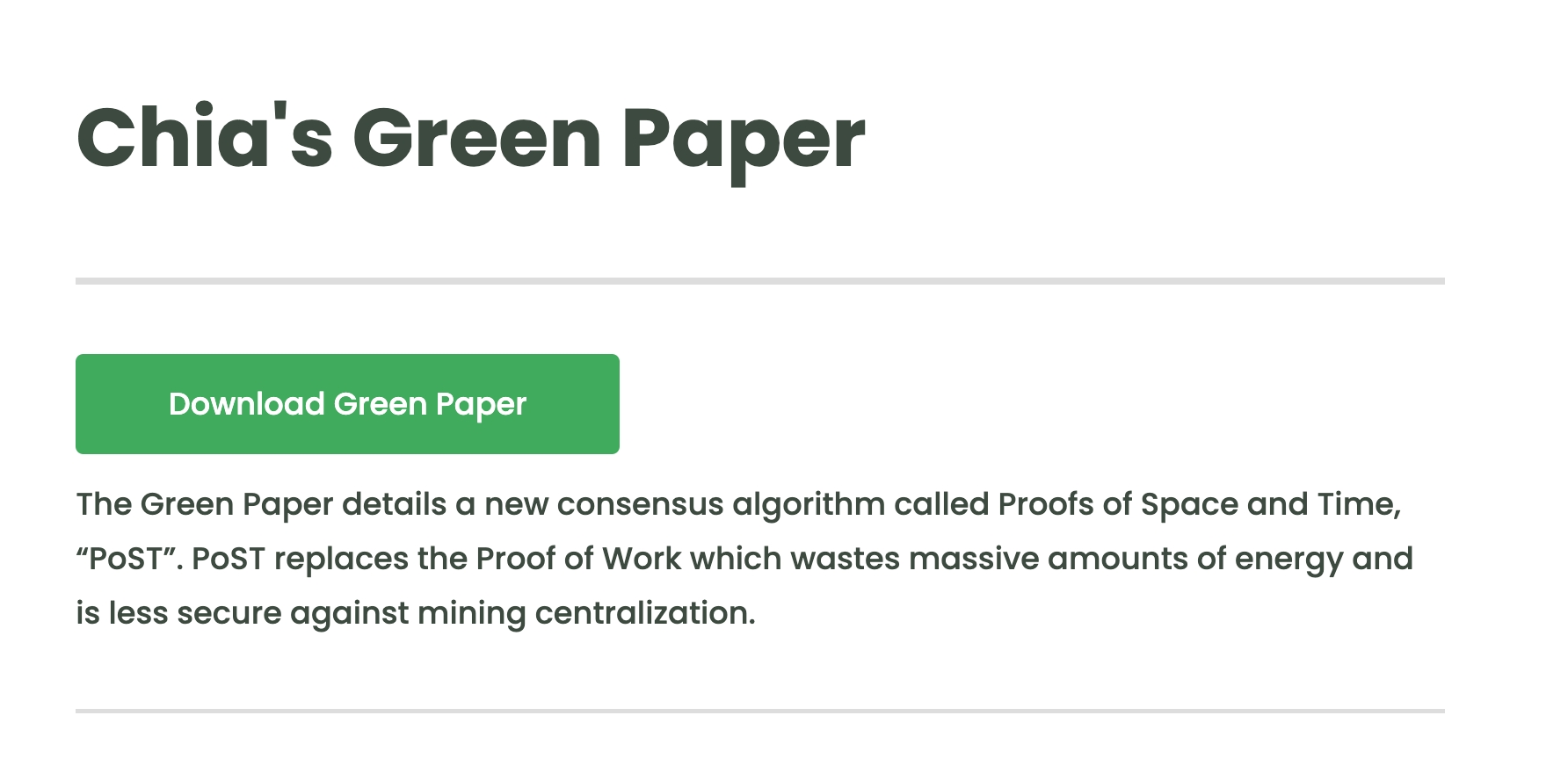 Chia green paper