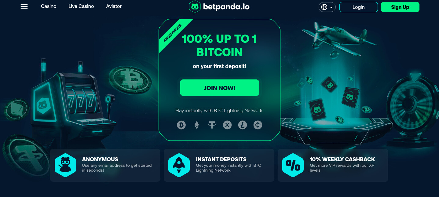 Betpanda.io welcome offer for crypto gambling sign ups