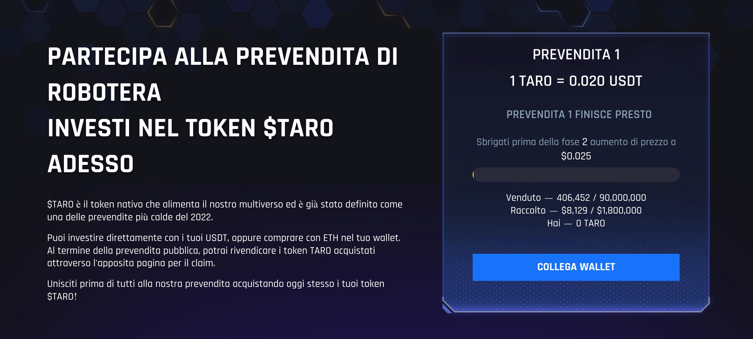 RobotEra: acquisto del token TARO